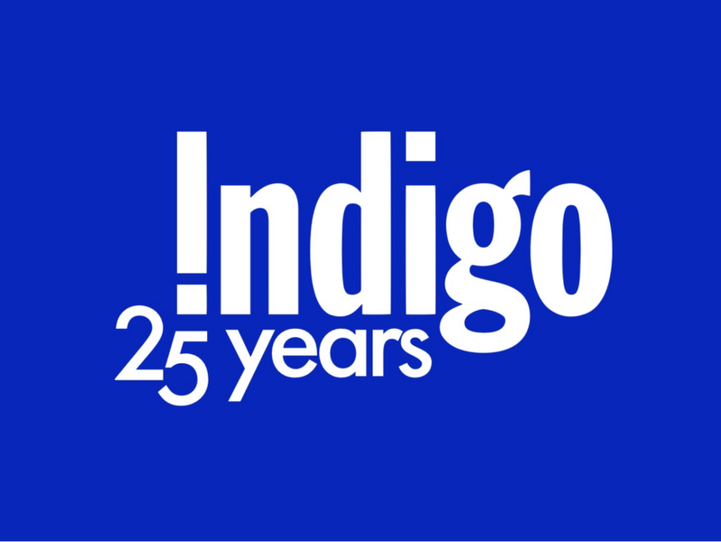 Indigo 25th Anniversary graphic.