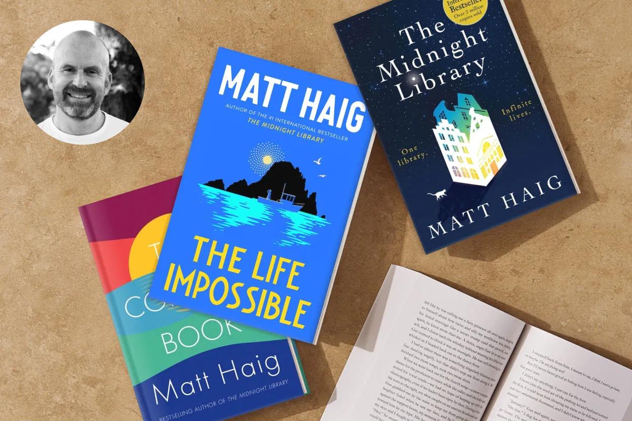 Trois couvertures : The Life Impossible, The Midnight Library et The Comfort Book