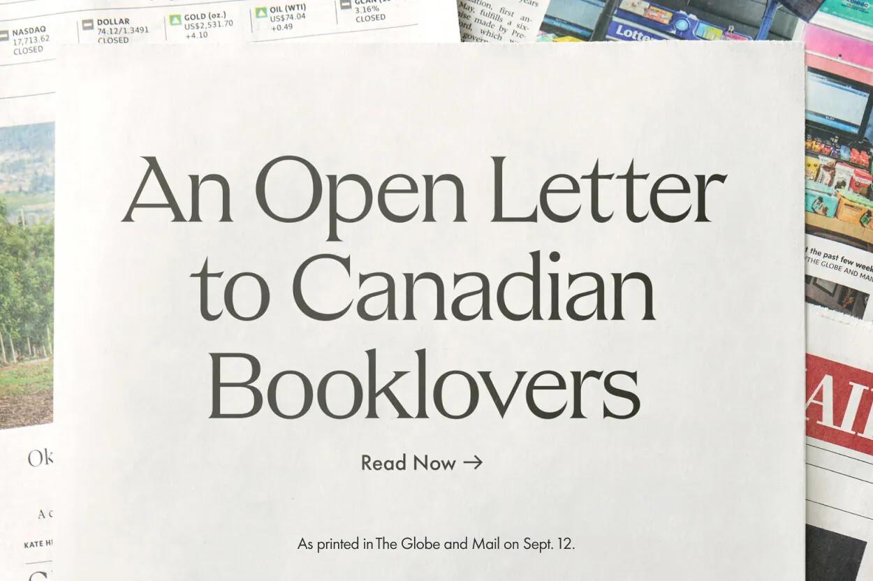 A letter from Heather to Canadian Booklovers.