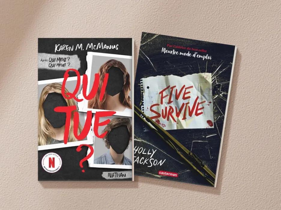 Les livres Five Survive et Qui tue?