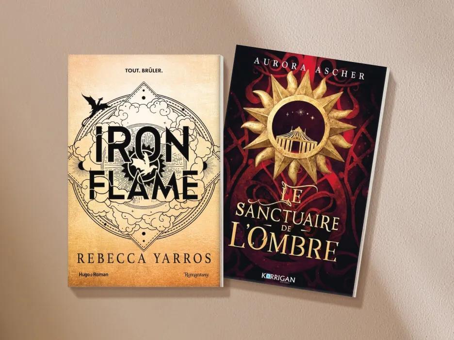 Les livres Iron Flame et Le sanctuaire de l'ombre.